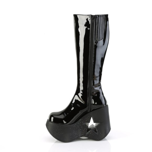 Demonia Glossy Black Star Platform Boots - Picture 5 of 5